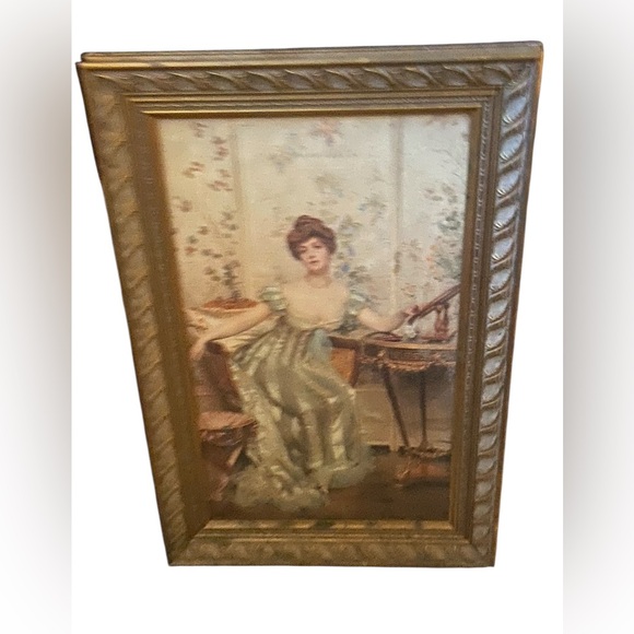 MAKE AN OFFER 🍒 French Fredrick Soulacroix In The Boudoir Pair Oil on Canvas Set - Picture 3 of 8